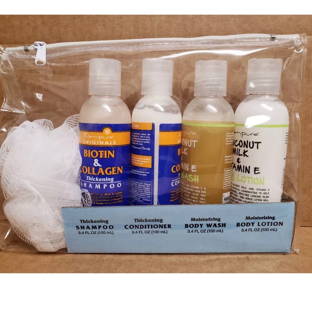 Biotin hair shampoo gift set coconut oil body wash